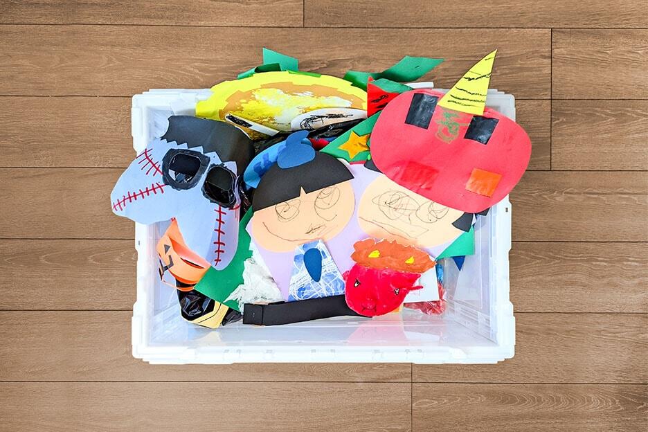 子どもの工作と絵の整理整頓アイデア