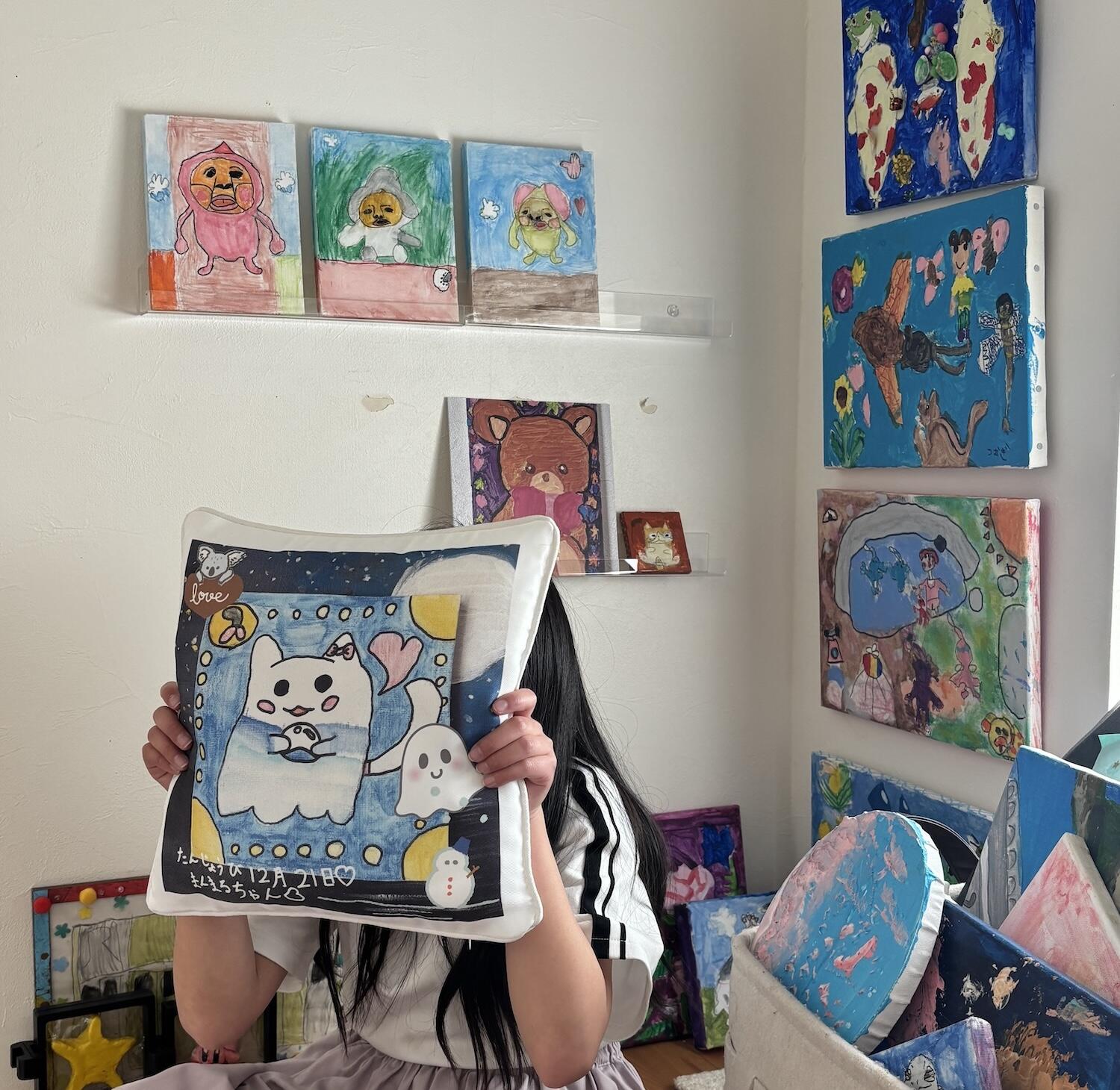 子どもの絵で作るオリジナルクッション